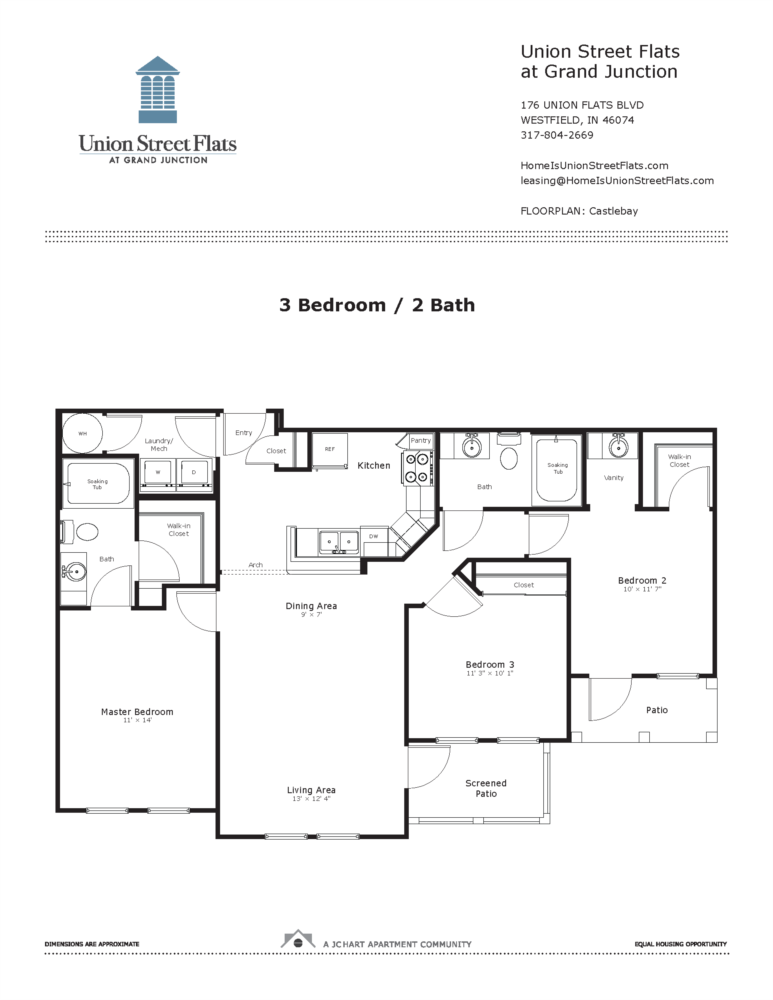 Castlebay 3 Bedroom Floor Plan Union Street Flats